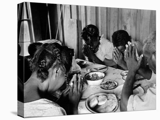 Delta and Pine Company African American Sharecropper Lonnie Fair and Family Praying before a Meal-Alfred Eisenstaedt-Premier Image Canvas