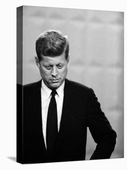 Democratic Presidential Candidate John F. Kennedy During Famed Kennedy Nixon Televised Debate-Paul Schutzer-Premier Image Canvas