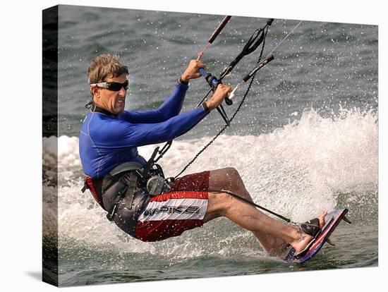 Democratic Presidential Candidate Sen. John Kerry, D-Mass., Kite Surfs-null-Premier Image Canvas