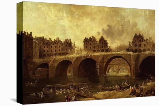 Démolition Des Maison Du Pont Notre-Dame, En 1786-Hubert Robert-Premier Image Canvas