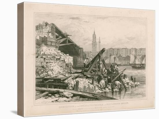 Demolition of Part of Old London Bridge. March 1832-Edward William Cooke-Premier Image Canvas
