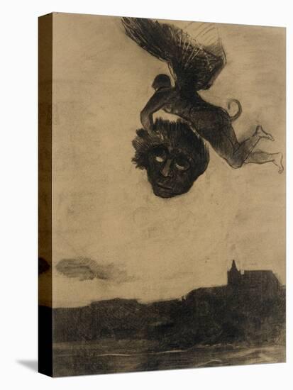 Démon ailé dans les airs, tenant un masque-Odilon Redon-Premier Image Canvas