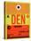 DEN Denver Luggage Tag 1-NaxArt-Stretched Canvas