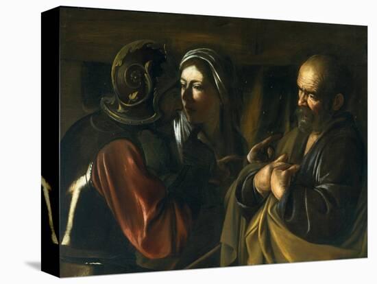 Denial of St Peter, 1610-Michelangelo Merisi da Caravaggio-Premier Image Canvas