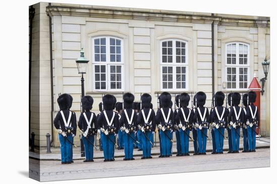 Denmark, Zealand, Copenhagen, Amalienborg Palace, Changing of the Guard Ceremony-Walter Bibikow-Premier Image Canvas