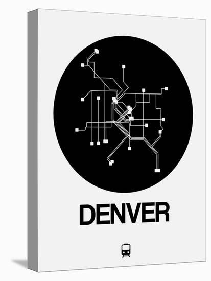 Denver Black Subway Map-NaxArt-Stretched Canvas