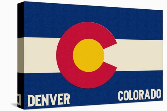 Denver, Colorado - Colorado State Flag-Lantern Press-Stretched Canvas