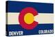 Denver, Colorado - Colorado State Flag-Lantern Press-Stretched Canvas