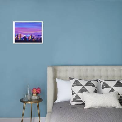 Denver Colorado Sunset Mood With Mountains Art Print M Bleichner Art Com