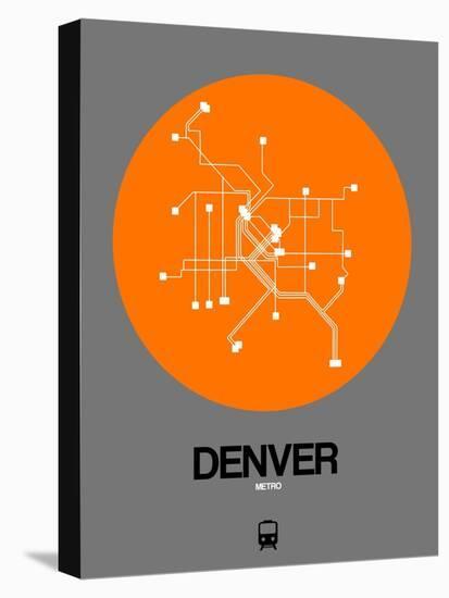 Denver Orange Subway Map-NaxArt-Stretched Canvas