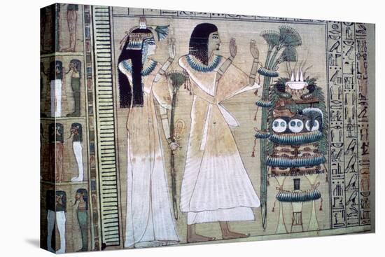 Depiction of a man and his wife making offerings to Osiris-Unknown-Premier Image Canvas