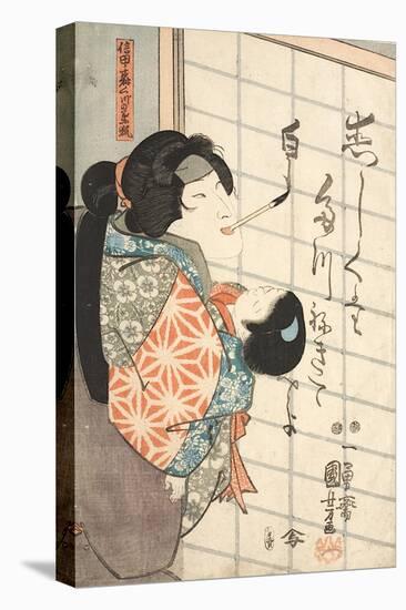 Der Frauendarsteller Bando Shuka als die weiße Füchsin Kuzunoha-Utagawa Kuniyoshi-Premier Image Canvas