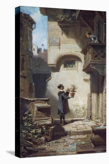 Der Gratulant. Um 1875-Carl Spitzweg-Premier Image Canvas