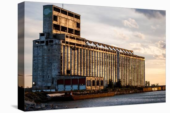Derelict Grain Elevator on Industrial Pier at Sunset-oliverjw-Premier Image Canvas