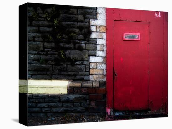 Derelict Red Door-Clive Nolan-Premier Image Canvas