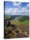 Derwent Edge, Ladybower Reservoir, and Purple Heather Moorland in Foreground, Peak District Nationa-Neale Clark-Premier Image Canvas