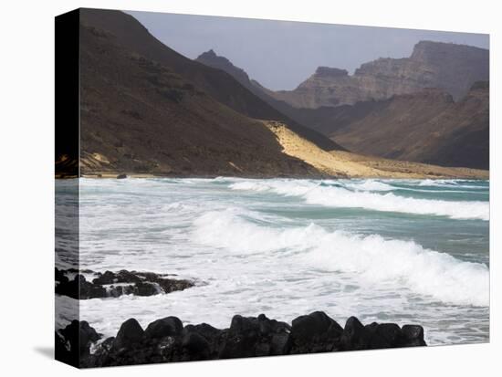 Deserted Beach at Praia Grande, Sao Vicente, Cape Verde Islands, Atlantic Ocean, Africa-Robert Harding-Premier Image Canvas