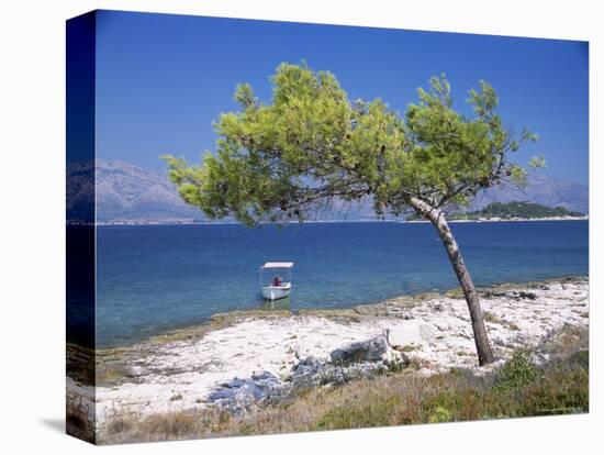 Deserted Island Beach, Lumbarda, Corcula (Korcula) Island, Southern Dalmatia, Croatia, Europe-Peter Higgins-Premier Image Canvas