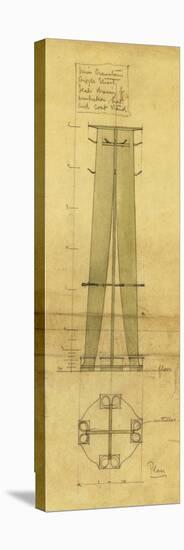 Design for an Umbrella, Hat and Coat Stand, Shown in Elevation and Plan, C.1898-1899-Charles Rennie Mackintosh-Premier Image Canvas