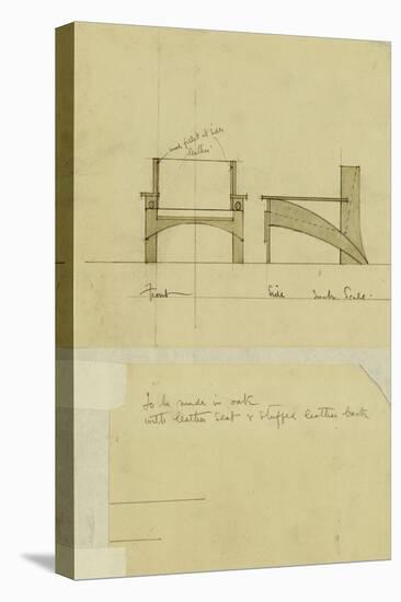 Design for Armchair in Oak, Shown in Front and Side Elevation, 1905-Charles Rennie Mackintosh-Premier Image Canvas