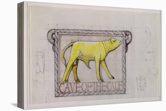 Design for Bas Relief of the 'Calf in the Cave of the Golden Calf' (W/C and Graphite on Paper)-Eric Gill-Premier Image Canvas