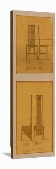 Design for Chairs Shown in Front and Side Elevation, 1903, for the Room de Luxe-Charles Rennie Mackintosh-Premier Image Canvas