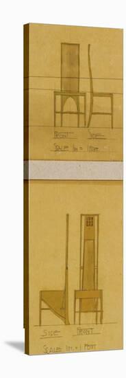 Design for Chairs Shown in Front and Side Elevation, 1903, for the Room de Luxe-Charles Rennie Mackintosh-Premier Image Canvas