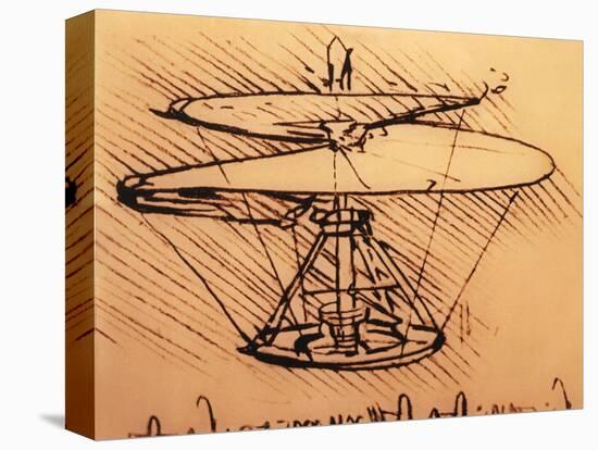 Design for Spiral Screw Enabling Vertical Flight-Leonardo da Vinci-Premier Image Canvas