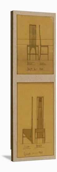 Designs for Chairs Shown in Front and Side Elevations, for the Room De Luxe, Willow Tea Rooms, 1903-Charles Rennie Mackintosh-Premier Image Canvas