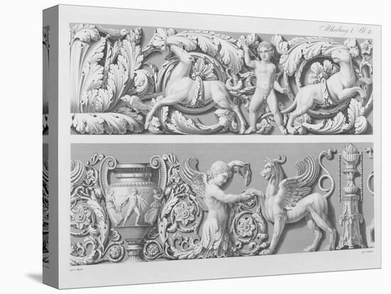 Designs for Classical Friezes, from 'Precision Book of Drawings', 1856 (Engraving)-German-Premier Image Canvas