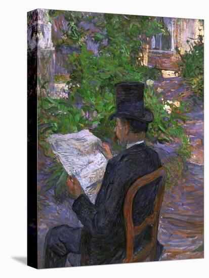 Desire Dihau (Reading a Newspaper in the Garden), 1890-Henri de Toulouse-Lautrec-Premier Image Canvas
