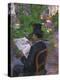 Desire Dihau (Reading a Newspaper in the Garden), 1890-Henri de Toulouse-Lautrec-Premier Image Canvas