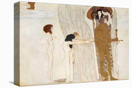 Desire of Happiness, Beethoven Frieze (detail), 1902-Gustav Klimt-Stretched Canvas