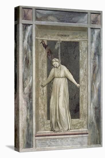 Despair, Female Figure Hanging Herself and Devil Who Grabs Her by the Hair-Giotto di Bondone-Premier Image Canvas