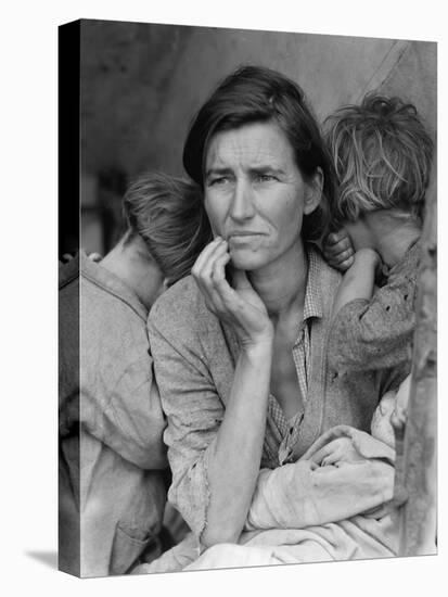 Destitute Pea Pickers in California, Mother of Seven Children, Nipomo, California, 1936-Dorothea Lange-Premier Image Canvas
