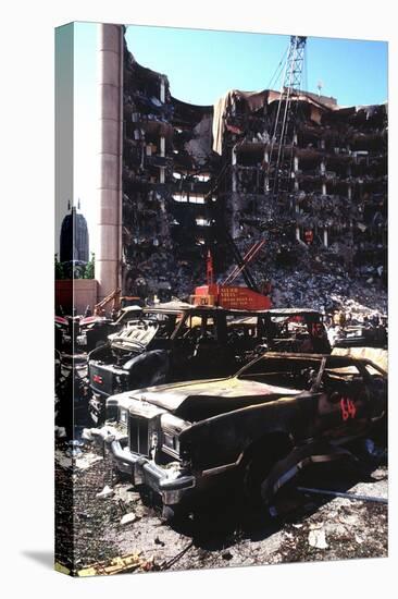 Destroyed Automobiles Near the Bombed Alfred Murrah Federal Building, 1995-null-Stretched Canvas