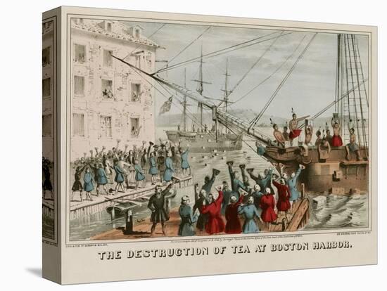 Destruction of Tea in Boston Harbor-Sarony & Major-Stretched Canvas