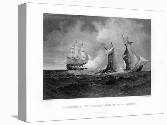 Destruction of the Privateer 'Petrel' by the 'St Lawrence, 28 July 1861, (1862-186)-R Hinshelwood-Premier Image Canvas