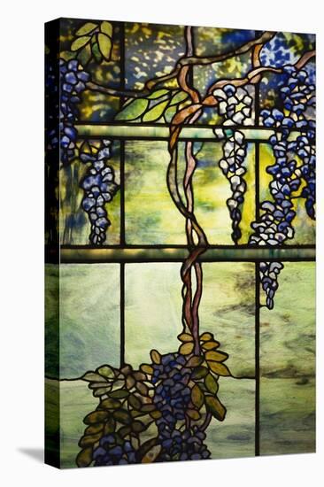 Detail from a Fine Leaded Glass Triptych Window (Wisteria)-null-Premier Image Canvas