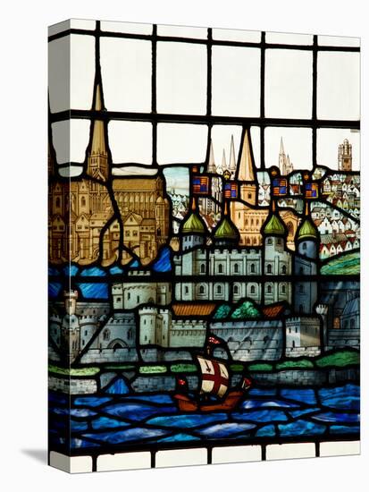 Detail from a Stained Glass Window in the Church of All Hallows by the Tower, the Oldest Church in-Kimberley Coole-Premier Image Canvas