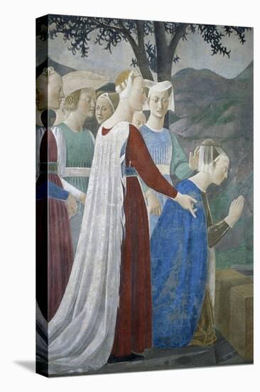 Detail from the Legend of the True Cross Showing Queen of Sheba in Adoration of Tree of Cross-Piero della Francesca-Premier Image Canvas