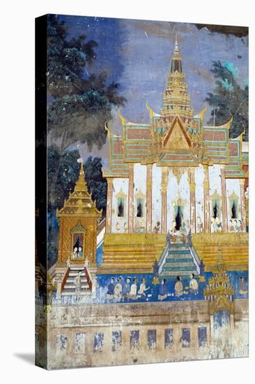 Detail from the Reamker Murals (Khmer Version of the Ramayana), Royal Palace, Phnom Penh, Cambodia-Alex Robinson-Premier Image Canvas