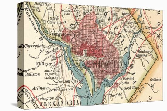 Detail Map of Washington (C. 1900), Maps-Encyclopaedia Britannica-Stretched Canvas