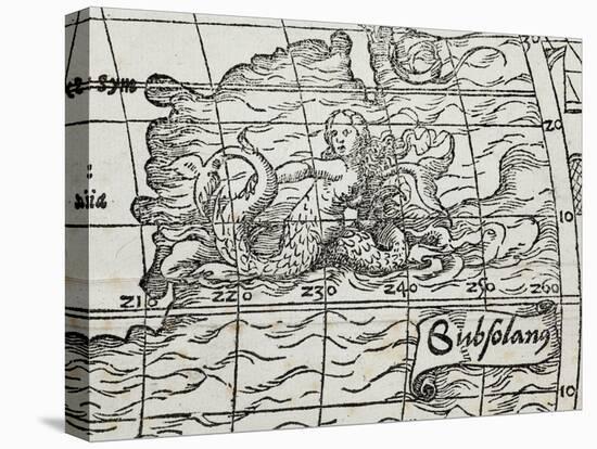 Detail of a siren on the Typus Cosmographicus Universalis-German-Premier Image Canvas