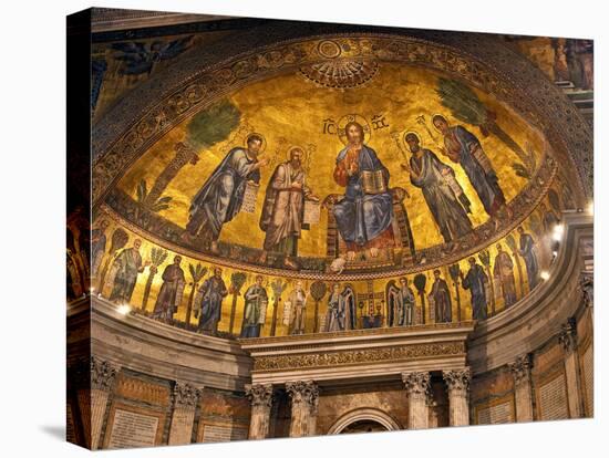 Detail of Apse Mosaic with Portraits of Popes, Basilica Di San Paolo Fuori Le Mura, Rome, Italy-Miva Stock-Premier Image Canvas