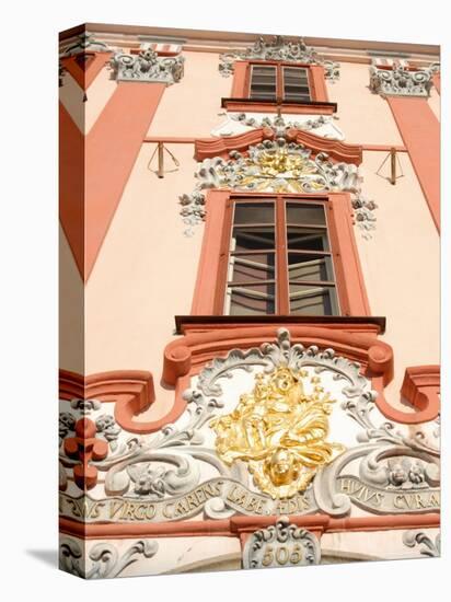 Detail of Baroque Decoration on Facade of Building, Karlovarsky Region, Czech Republic-Richard Nebesky-Premier Image Canvas