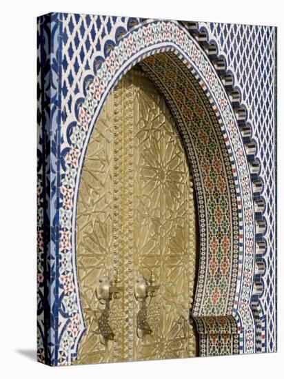 Detail of Bronze Doorway, Fez El-Jedid, Royal Palace, Fez, Morocco, North Africa, Africa-Martin Child-Premier Image Canvas