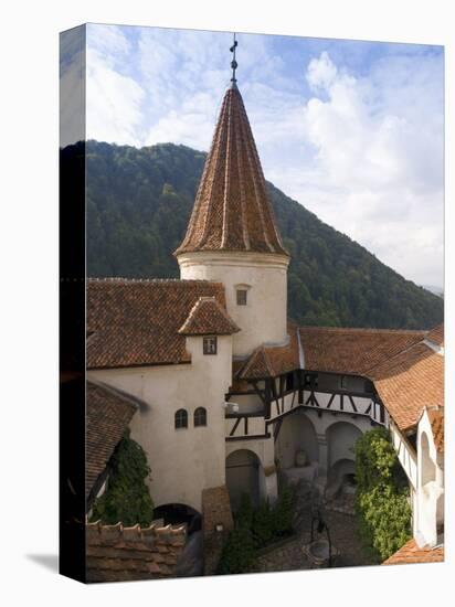 Detail of Courtyard and Turret, Bran Castle (Dracula's Castle), Bran, Saxon Land, Transylvania-Gavin Hellier-Premier Image Canvas