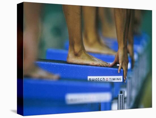 Detail of Female Swimmers at the Start of a Race-null-Premier Image Canvas