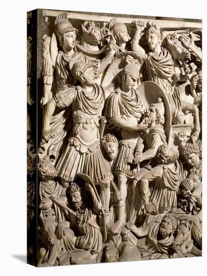 Detail of Grande Ludovisi Sarcophagus Depicting Battle Between Romans and Dacians-null-Premier Image Canvas